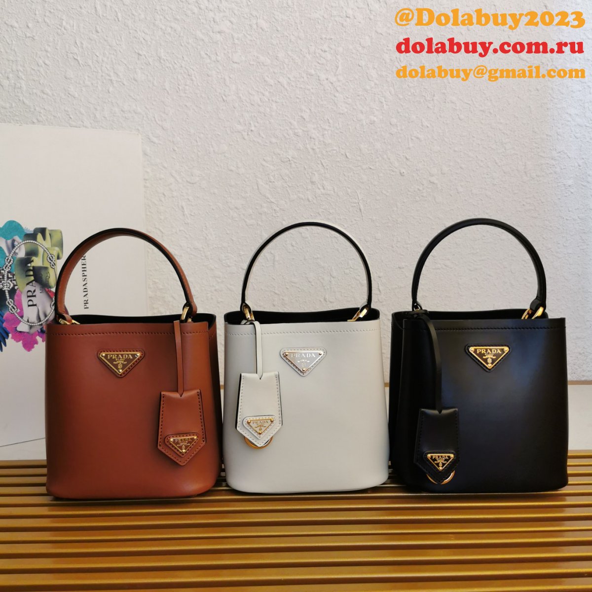 Platinum Prada 1BA373 Panier Saffiano Leather Perfect Replica Bag
