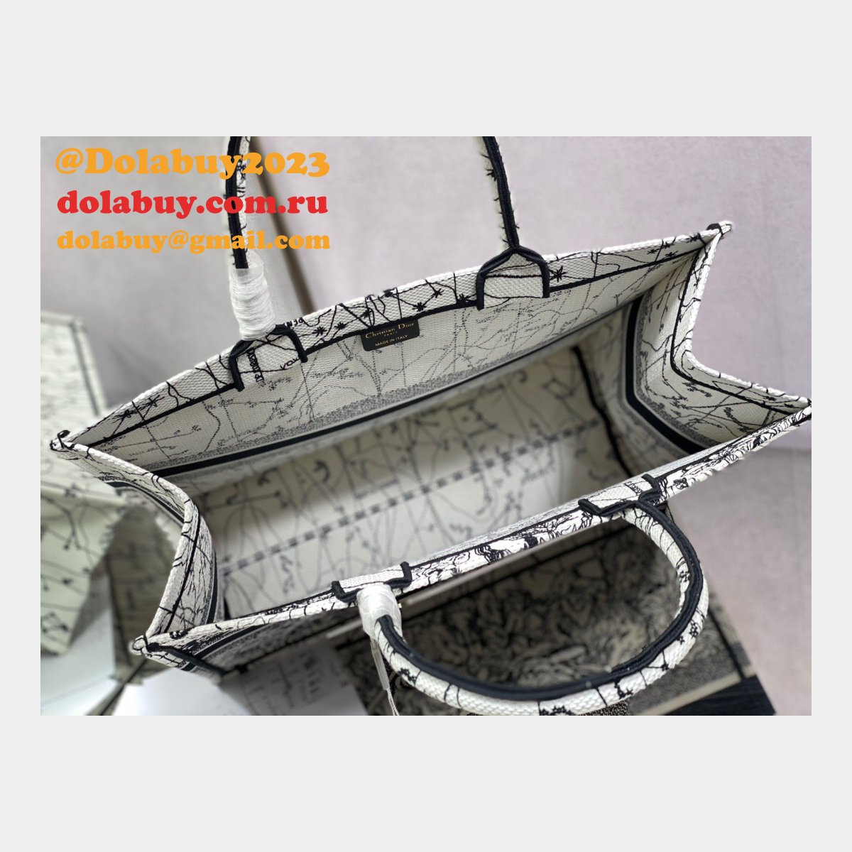 Replica Christian Dior Trotter Pattern Hand CD Book Tote Bag