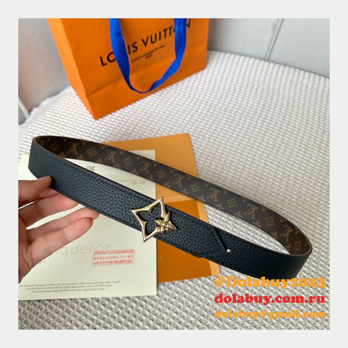 Cheap LV Flowergram 30mm Reversible Belt