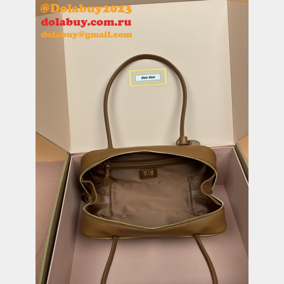 AAA+ Fashion MIU MIU 5BB173 Leather Beau Bag