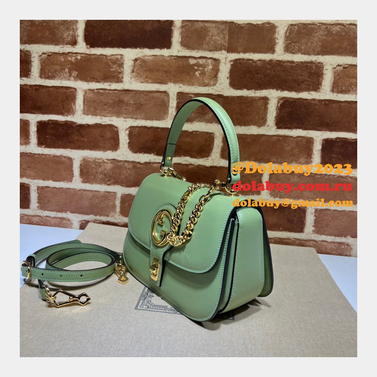 high quality G*u*i blondie top-handle 735101 designer bag