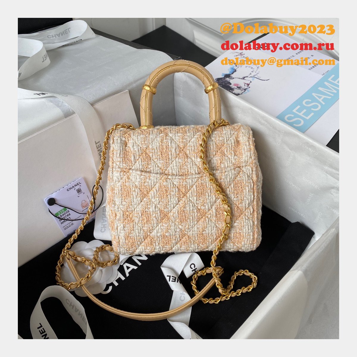 New 1:1 Mirror Flap Bag AS4035 Top Handle Luxury