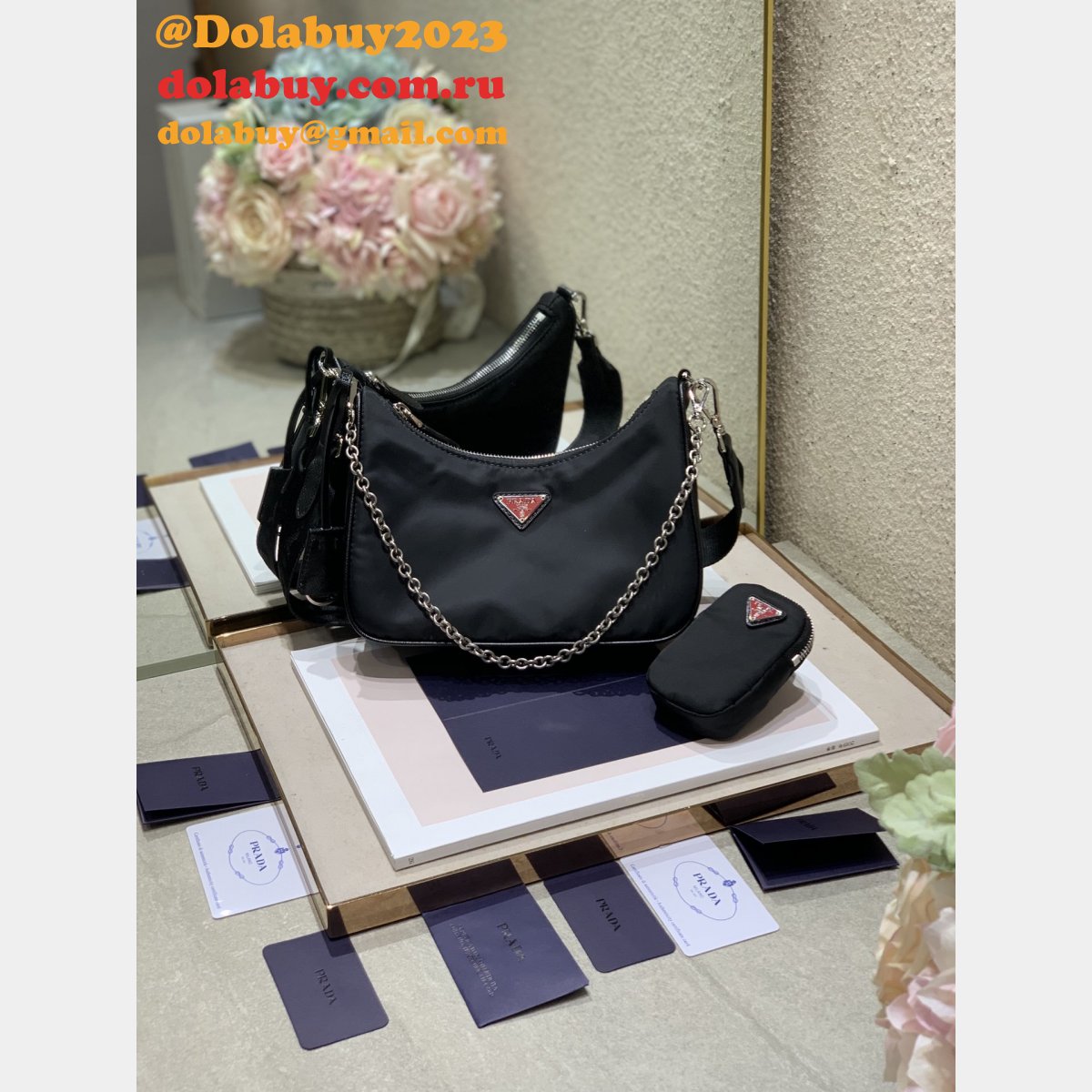 AAA+ Prada Tessuto Nylon Hobo Replica 475660 Bag