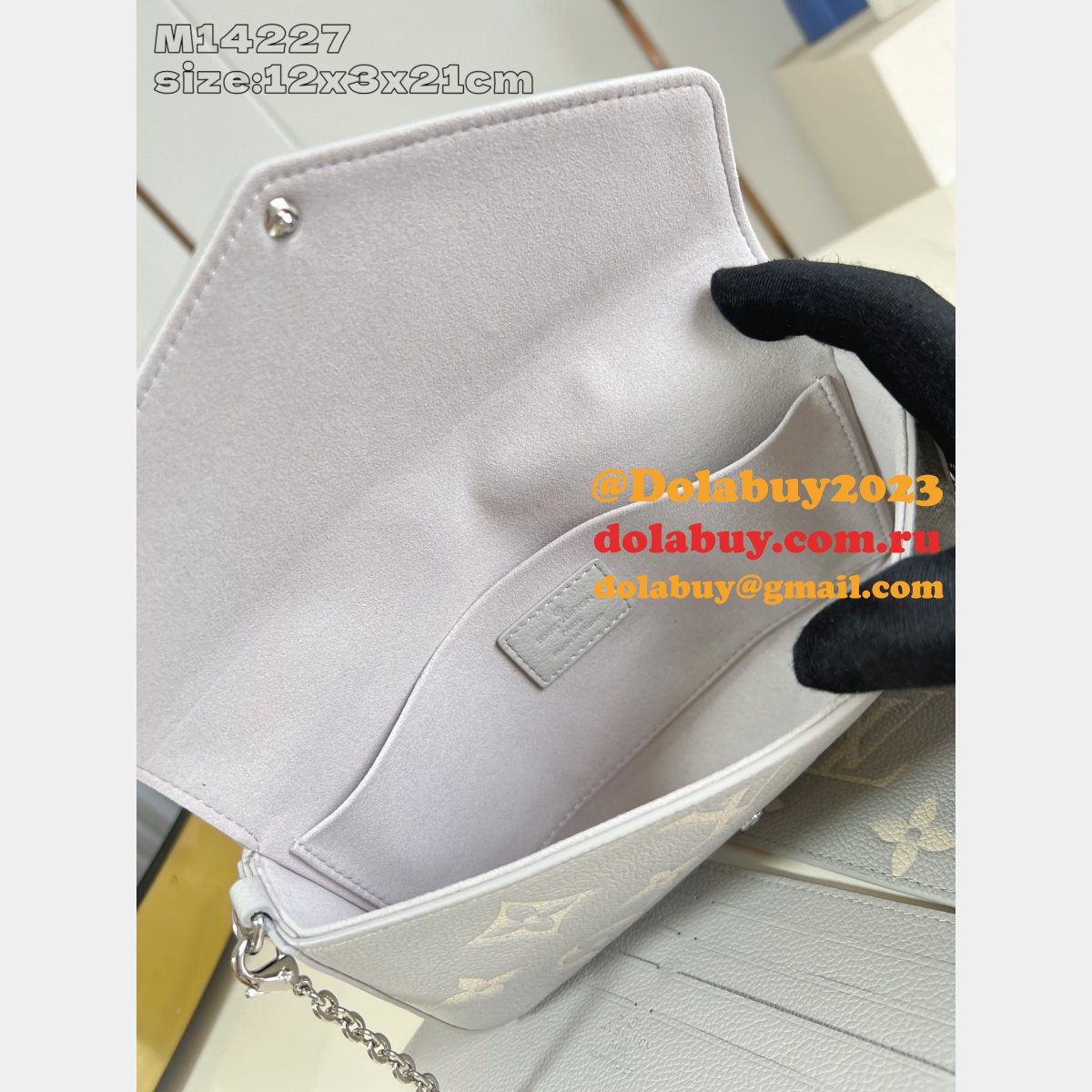 Louis Vuitton M14227 Félicie Pochette Monogram Empreinte Leather 1:1 Mirror Bag