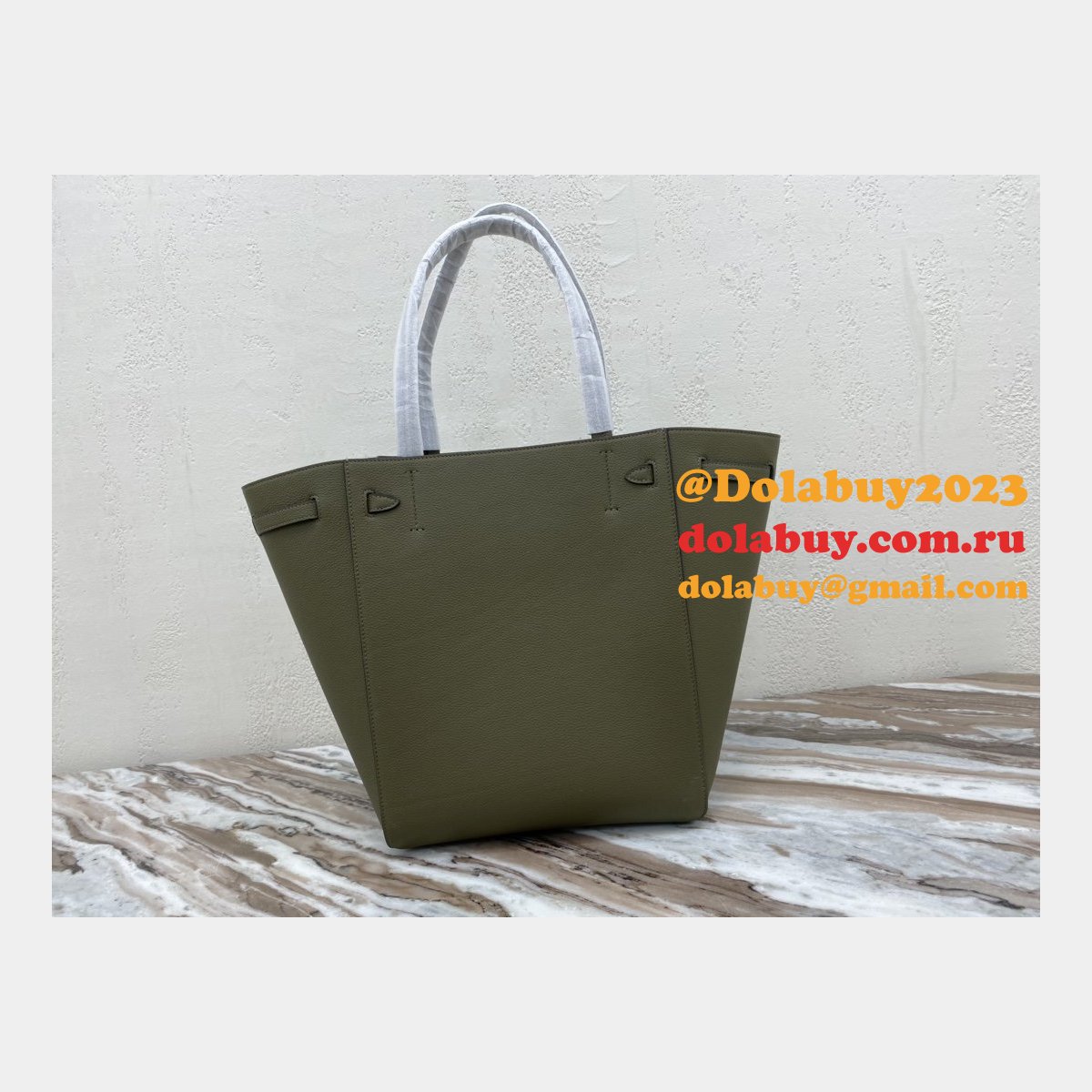 Wholesale Cheap Replica Celine Army Green Cabas Bags Online