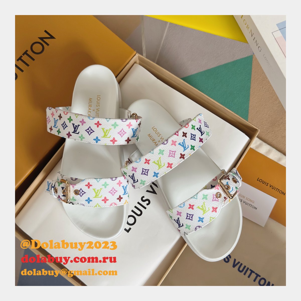 Wholesale LV TM Bom Dia Flat Comfort Mule