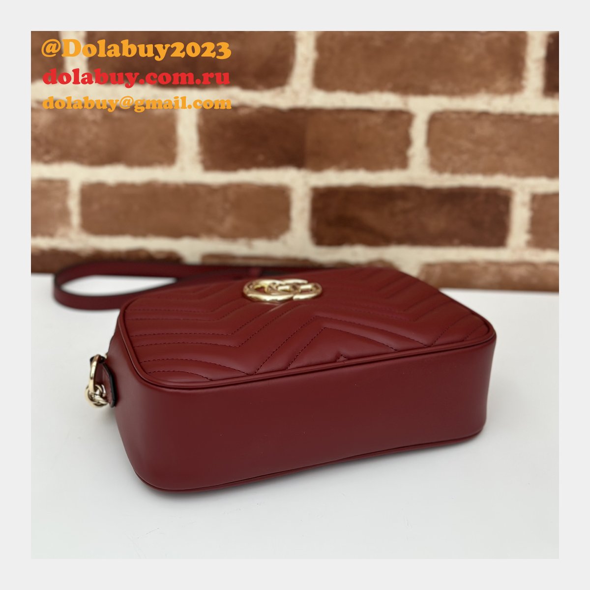 G*u*i perfect knockoff luxury 447632 gg marmont small matelassé shoulder red bag