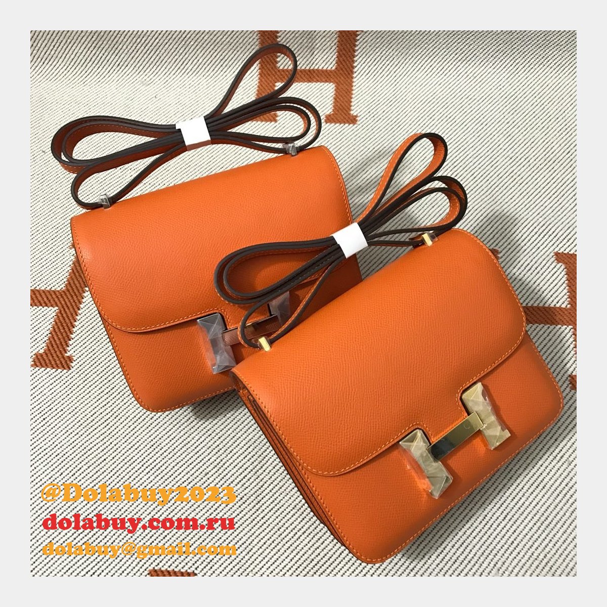 Hermes Constance Bag 18cm Epsom Leather Orange