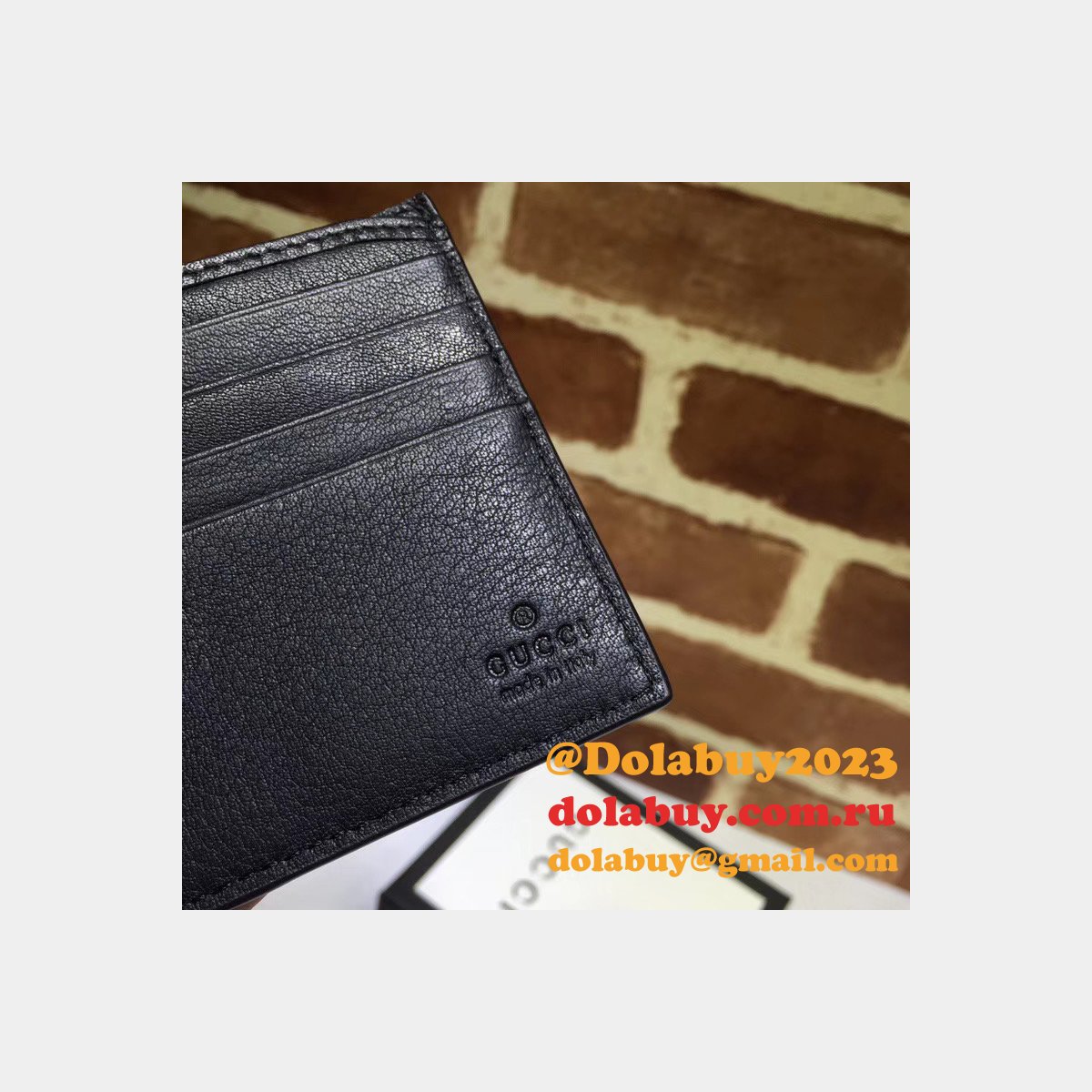 top quality G*u*i replica black G*u*i signature 365466 wallet
