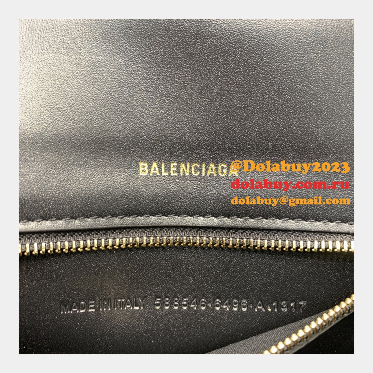 Cheap Balenciaga Hourglass Croc-Embossed Leather Top Handle Bag Plain black