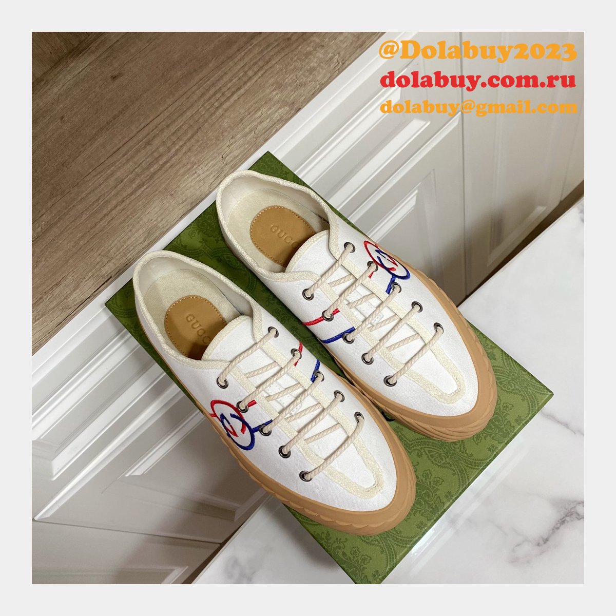G*u*i shoes replica double g canvas 1:1 mirror high-quality