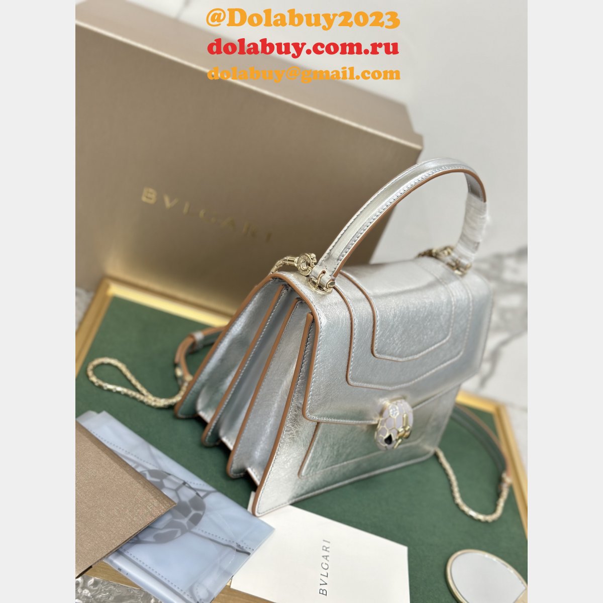Best Luxury BVLGARI Serpenti Forever wrist accordion bag