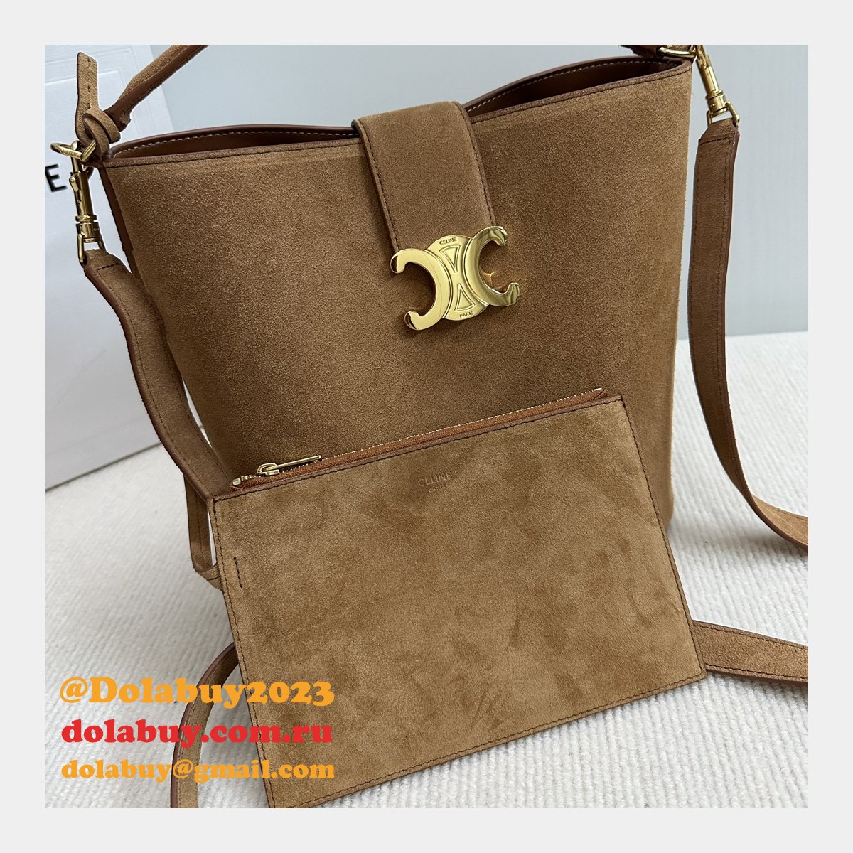 7 Star Celine Triomphe Louise Bucket Bag 116613