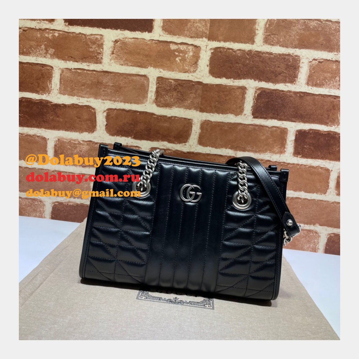 replica G*u*i 681483 gg marmont black sale bolsa bag