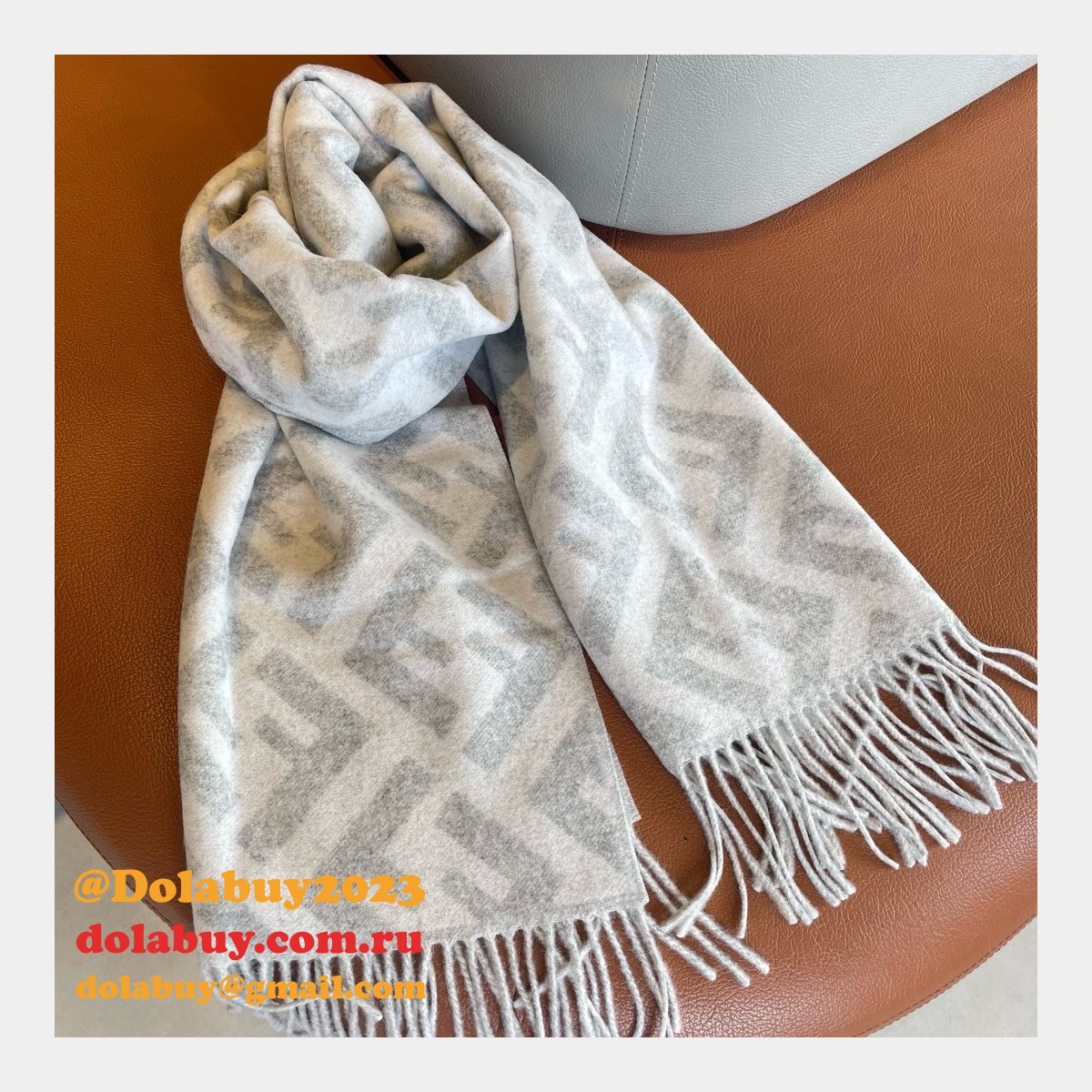 designer knockoff F**di cashmere scarf