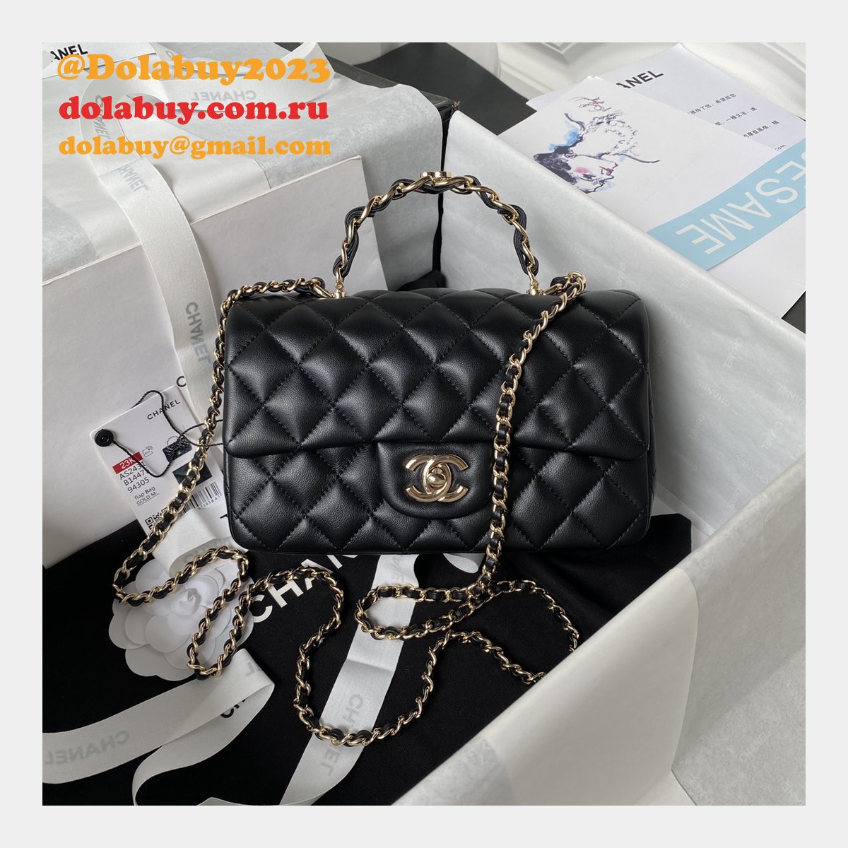 Duplicate AS2431 Flap Top Handle High Quality Replicas Bag