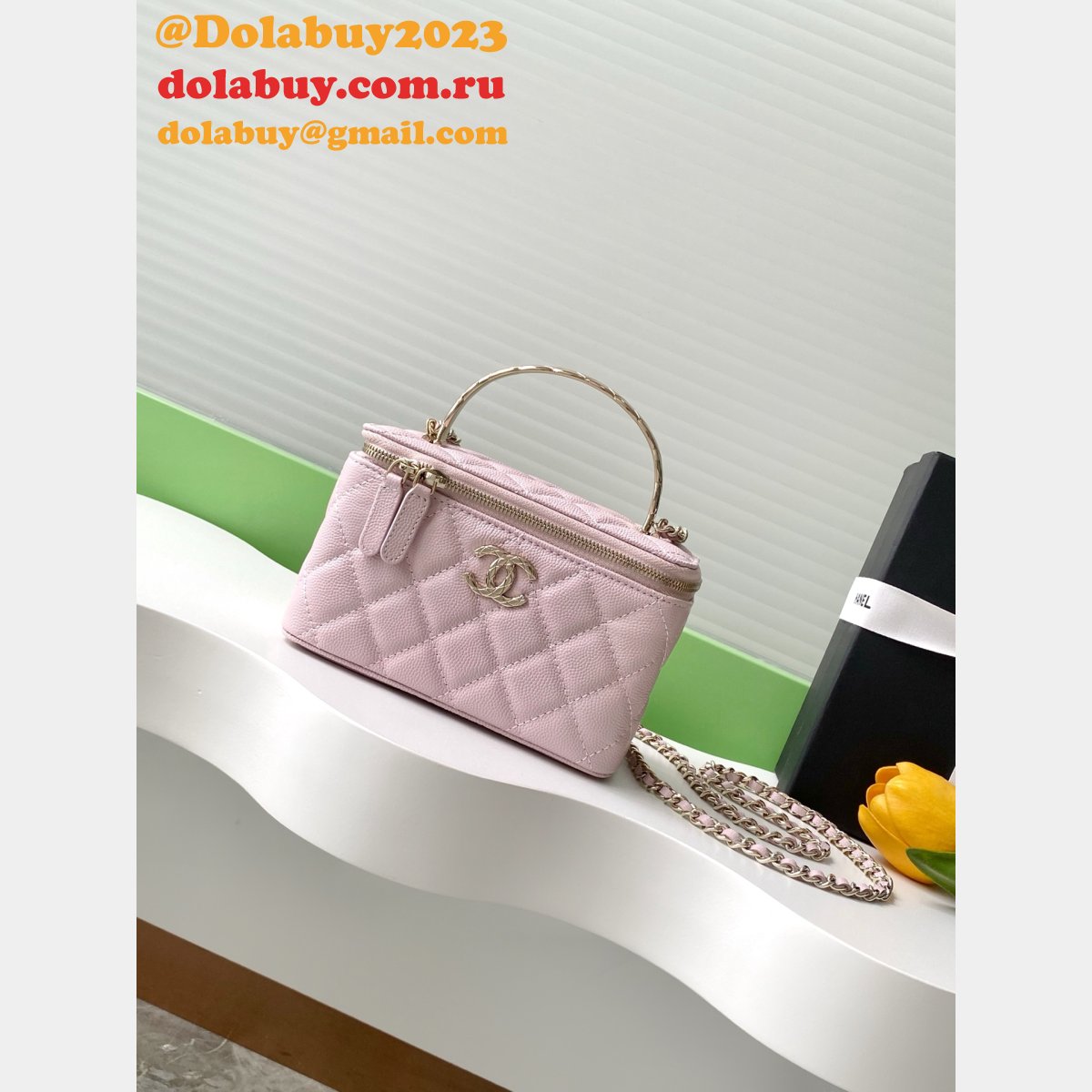 AP4590 1:1 Mirror Chain Shoulder Vanity Bag