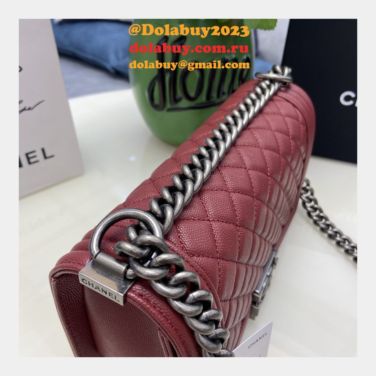 Replica CC Le Boy Flap Bag caviar leather 25CM