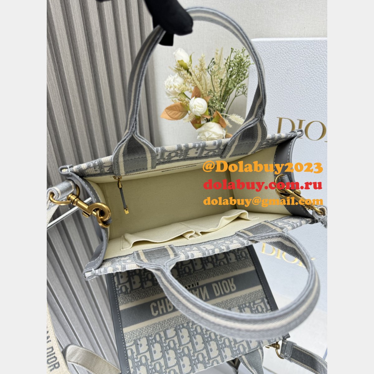 Fashion DIOR BOOK TOTE WITH STRAP NEW Designer