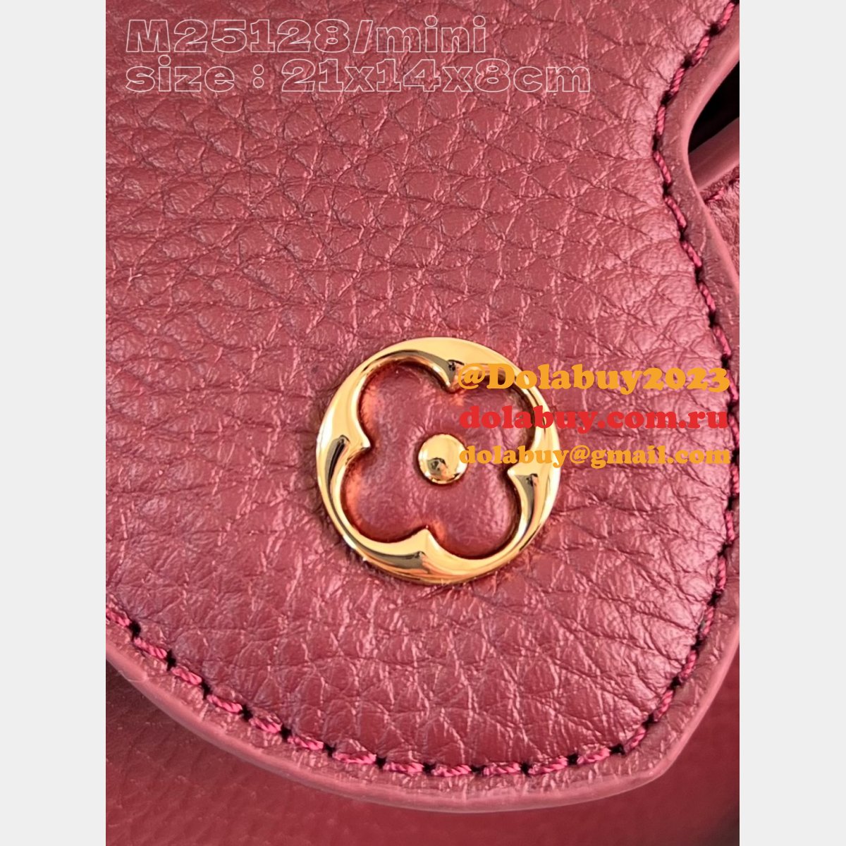 Capucines 1:1 Mirror M25128 Purple-Red Louis Vuitton Fake Handbag
