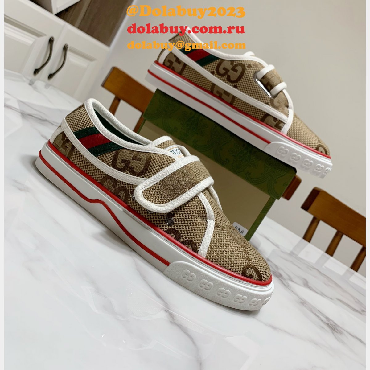 G*u*i high quality replica gu7 1977 canvas perfect shoes