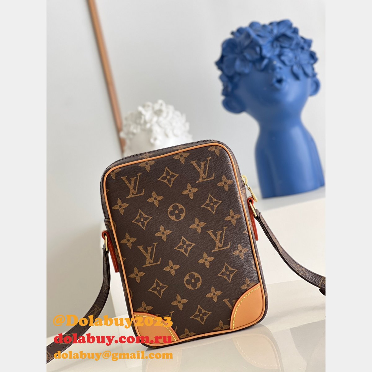 Designer Fake Louis Vuitton M45266 Monogram Canvas Danube Shoulder Bags Store