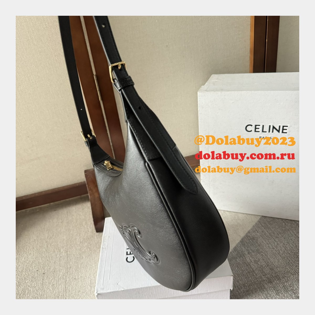 Celine Inspired 117253 Small Heloise Cuir Triomphe Bag