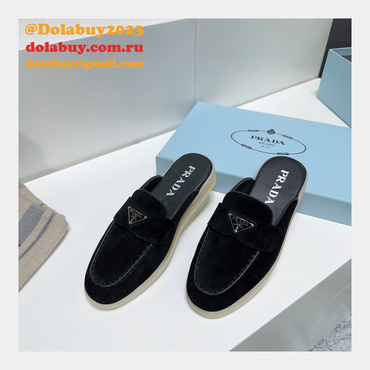 Wholesale Replica Prada 1:1 Designer Saint-Tropez Loafers Shoes