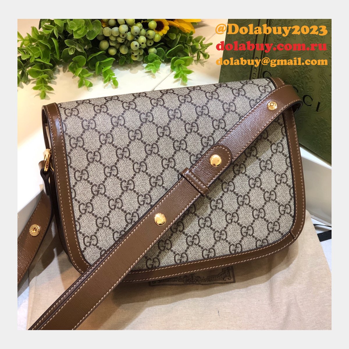G*u*i replica gg horsebit 1955 shoulder 602204 brown bag