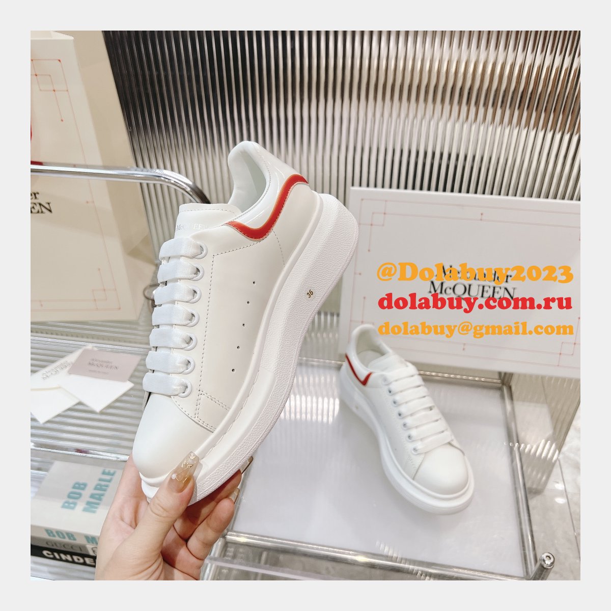 Top Quality ALEXANDER REPLICA women/men white shoes