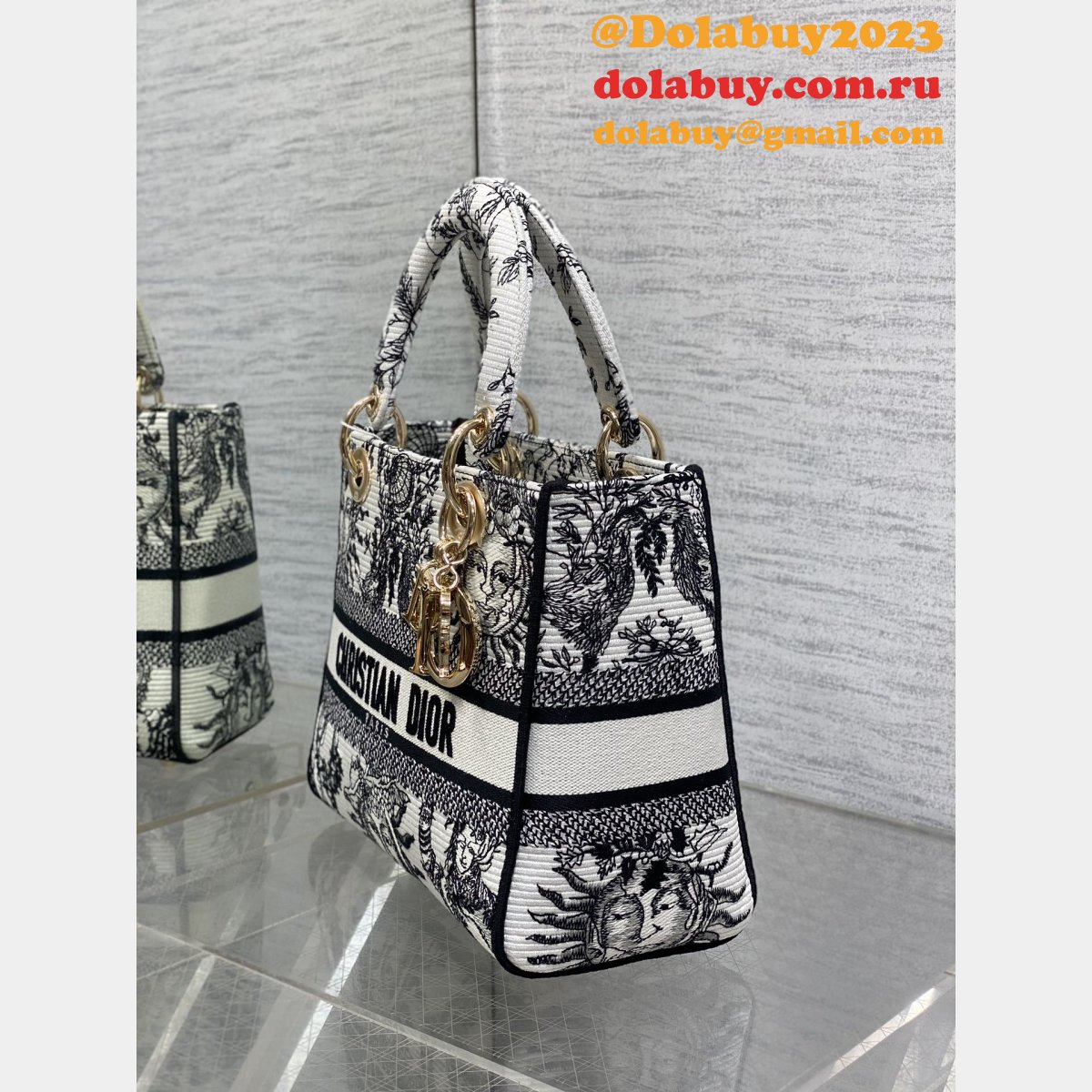 Designer Lady D-Lite Soleil Lady Dior Fake 24cm Bag