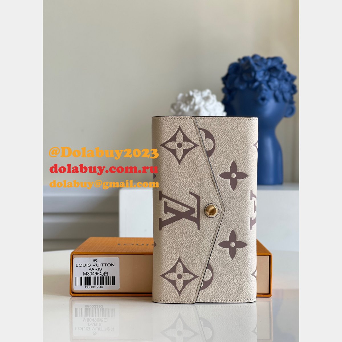 Dolabuy M80496 Louis Vuitton Replica Designer Sarah Wallet Bicolor Monogram Empreinte Leather Bags