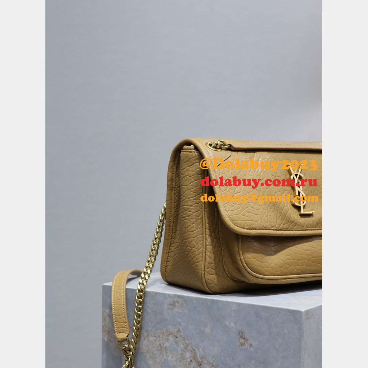 Best 28/22cm Replica Saint Laurent Niki 633158/633151 Khaki Bags
