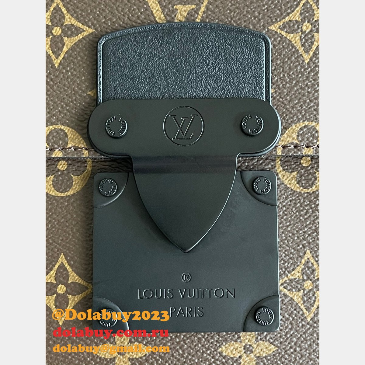 AAAQuality Louis Vuitton S Lock A4 Pouch Monogram Macassar M80560 Bag