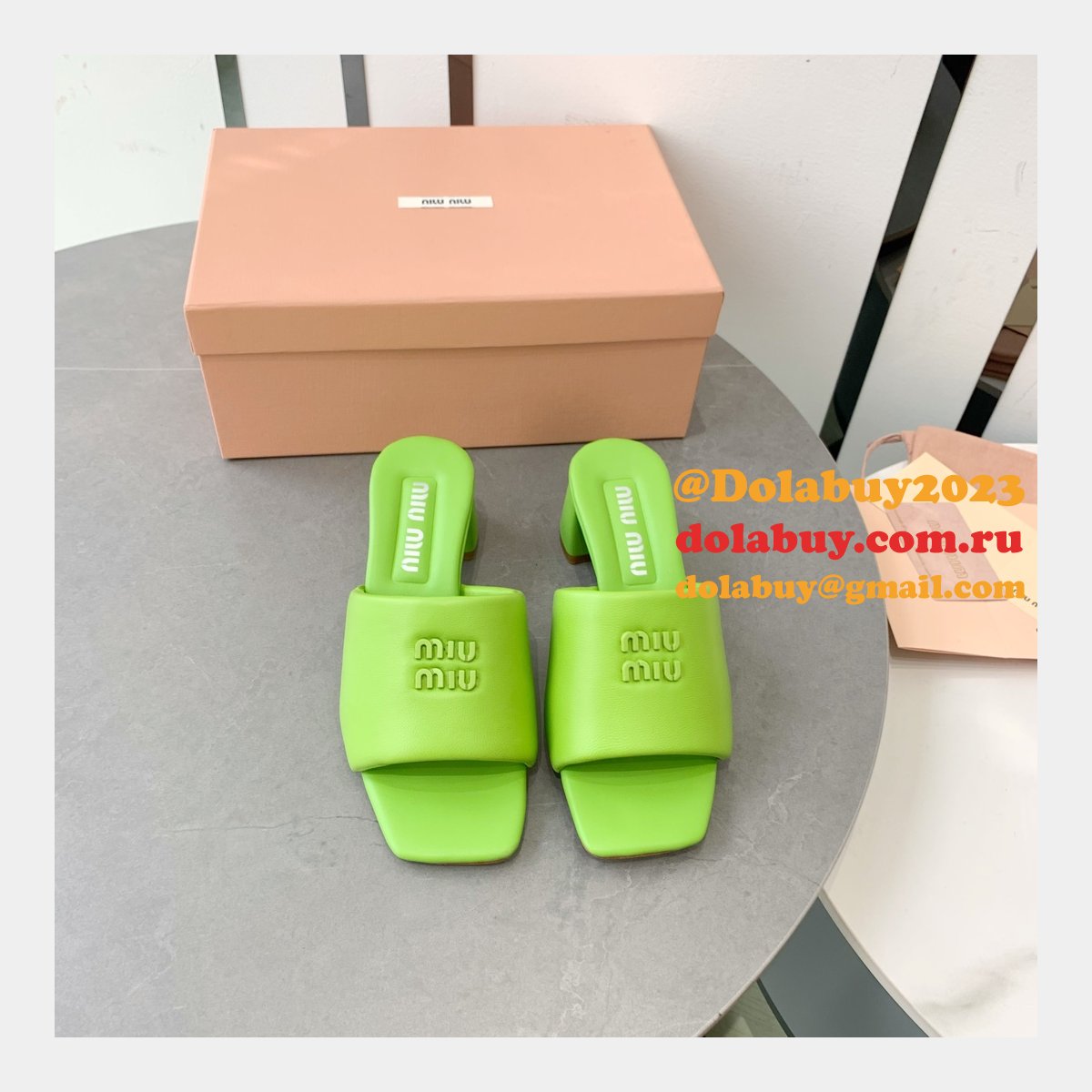 Miu Miu Replica Bread Slippers Heel Sandals Shoes