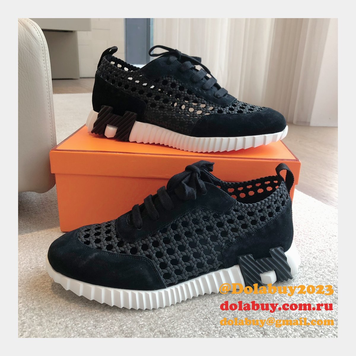 7 Star HERMES MEN BOUNCING weave SNEAKER