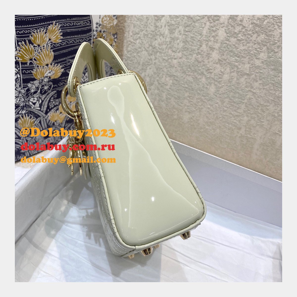 High Quality Christian Dior Lady patent leather 17CM Bag mini