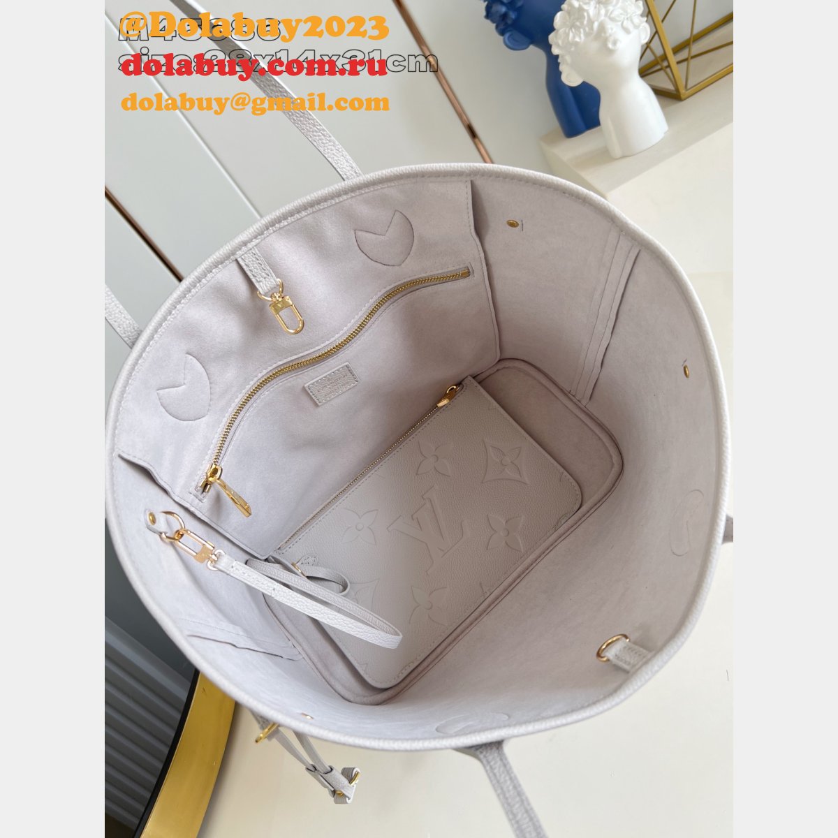 Louis Vuitton Grey Luxury Neverfull MM Tote M45686 Replica Bag