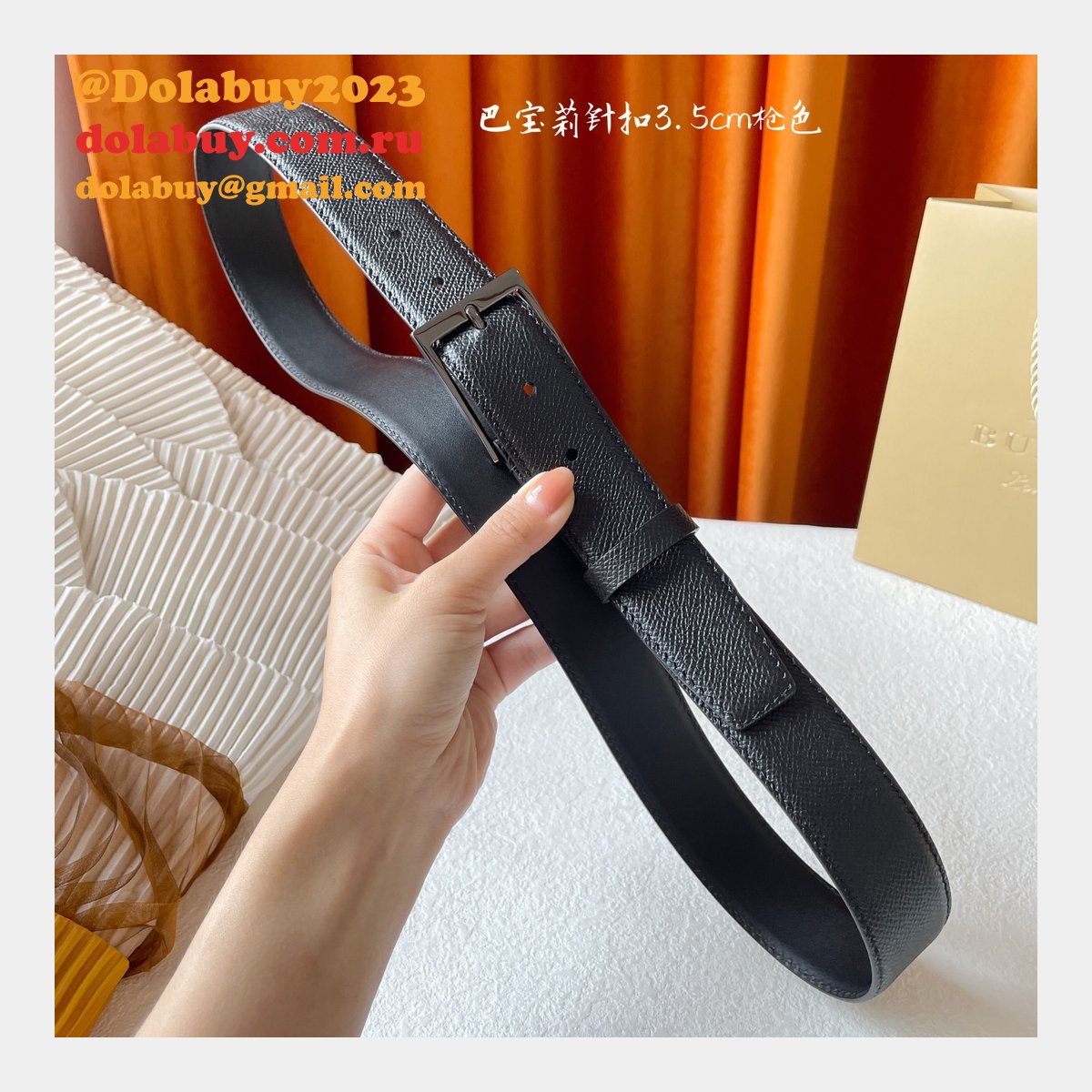 Cheap BURBERRY BELT 1:1 Mirror UK 35MM
