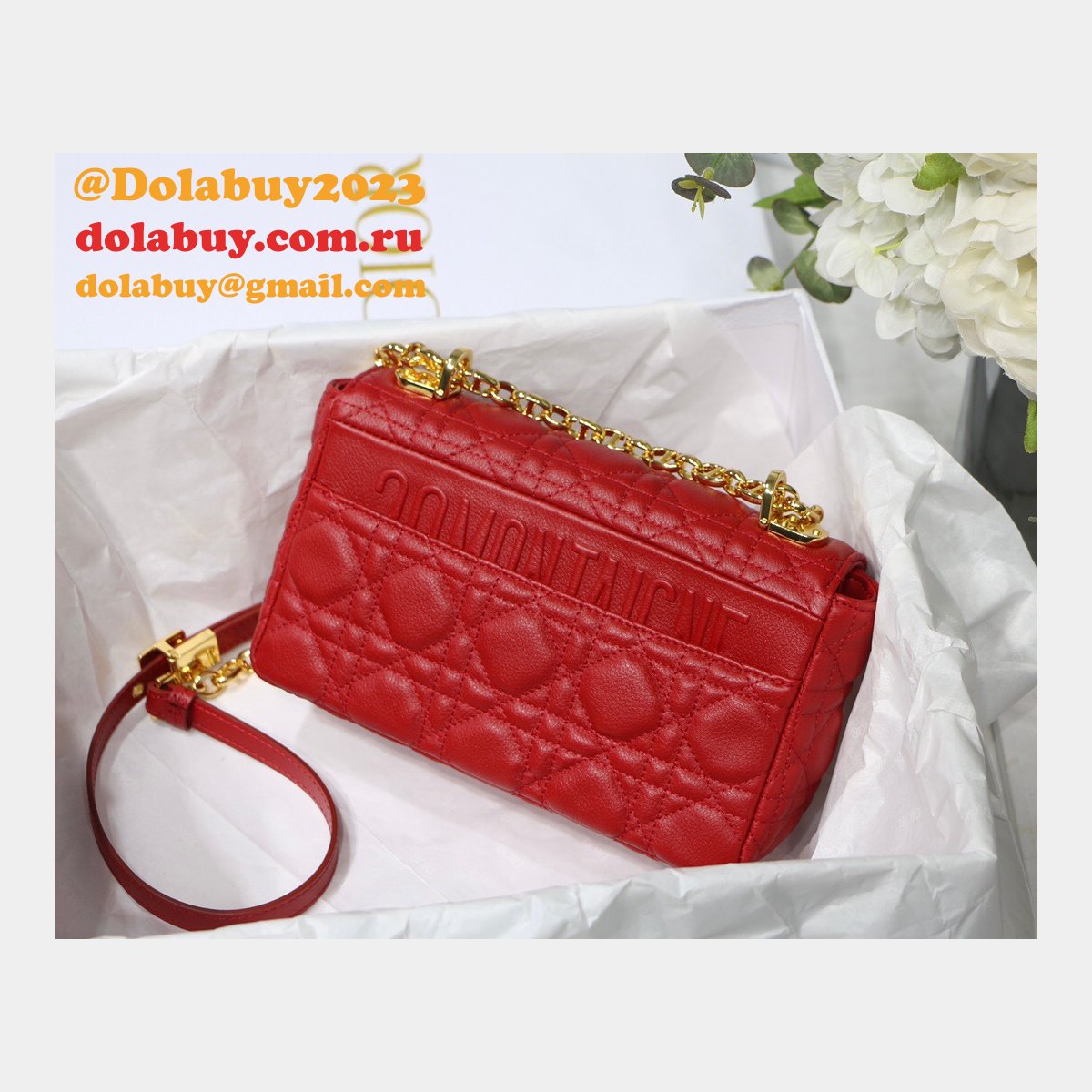 Knockoff Dior Caro High Quality Red Bag