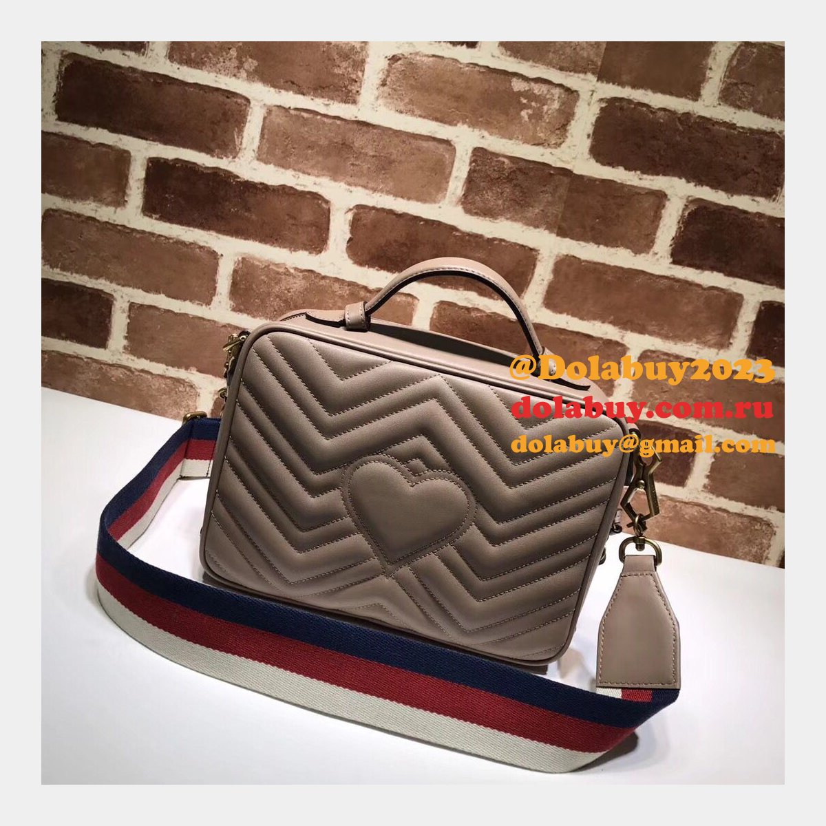 top quality G*u*i replica 498100 leather gg marmont small shoulder bag