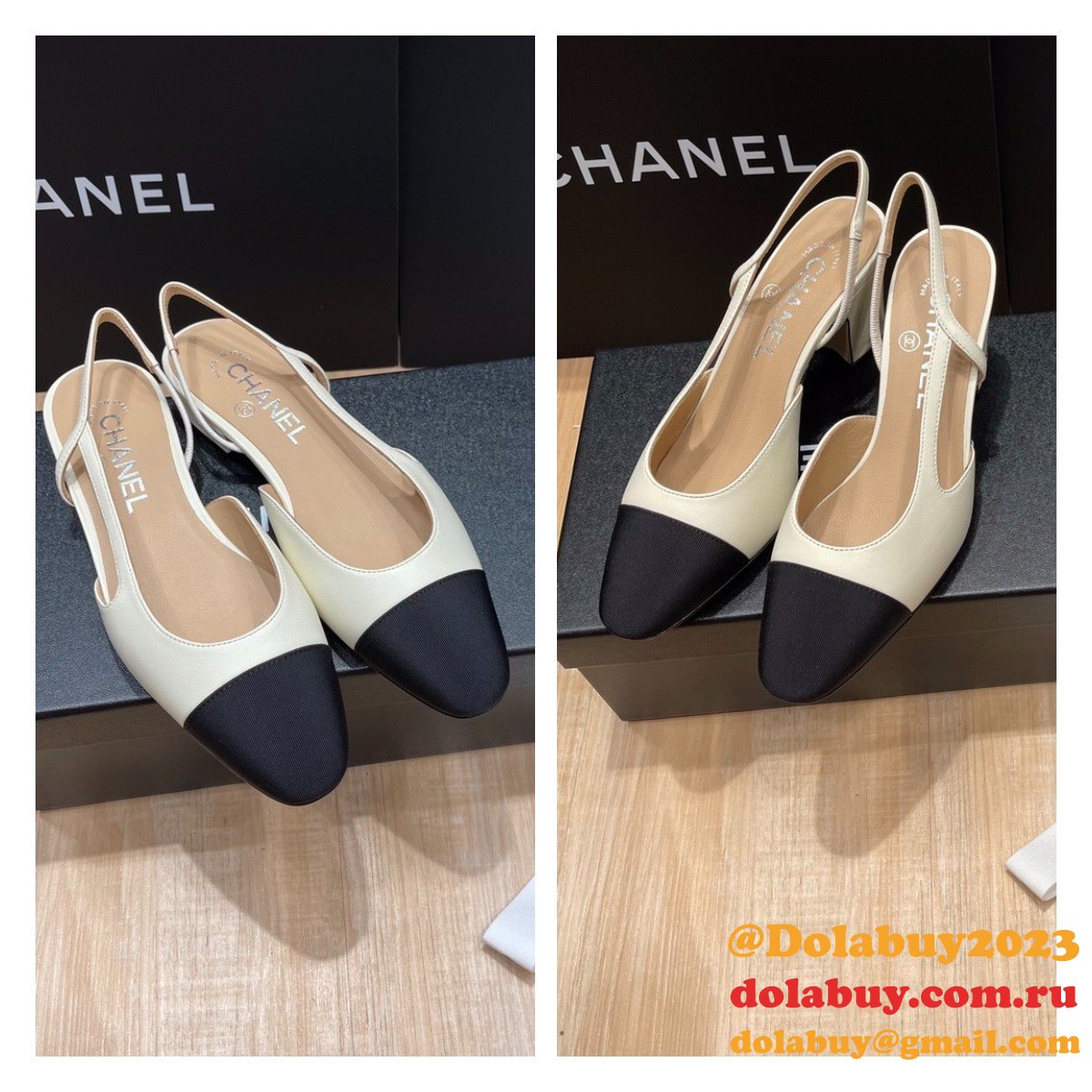 Luxury Knockoff CHANE Cheap SLINGBACKS
