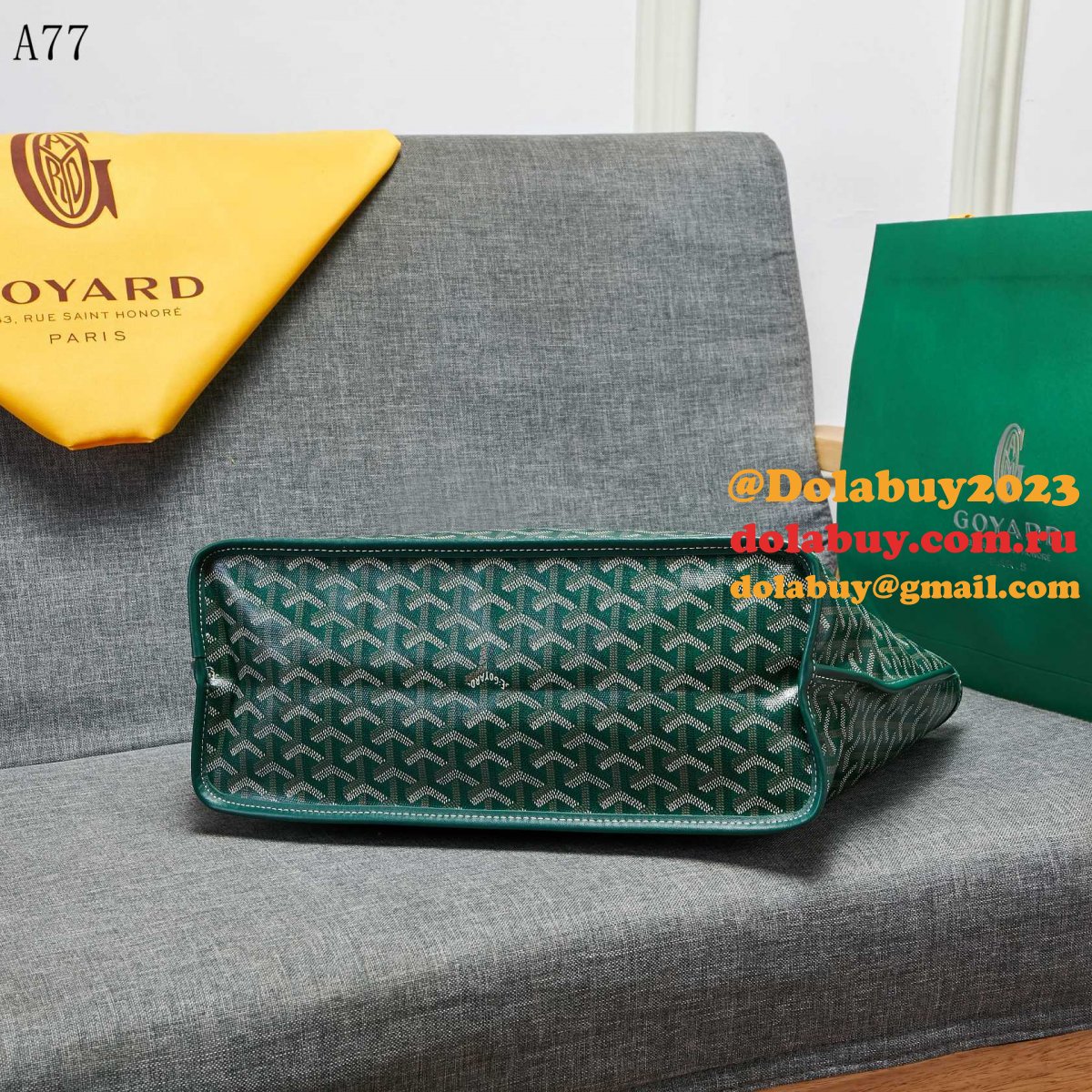 UK Goyard Classic Chevron St. Louis PM Totes Green Bags