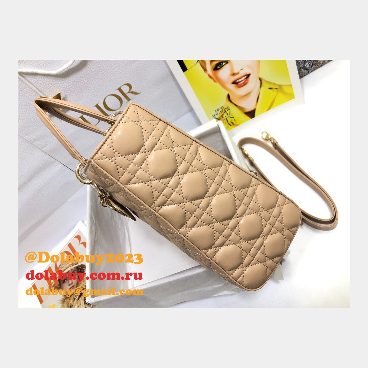 Inspired Duplicate dior lady lambskin 32CM HANDBAG