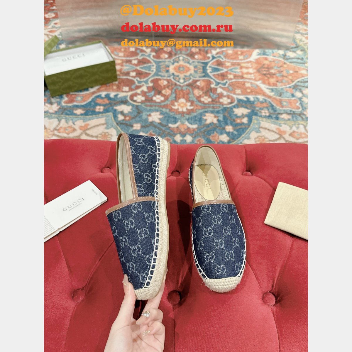 duplicate wholesale G*u*i fashion espadrille