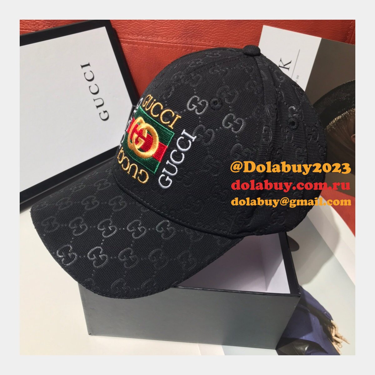 aaa+ G*u*i palace classic pattern simple embroidery logo hats