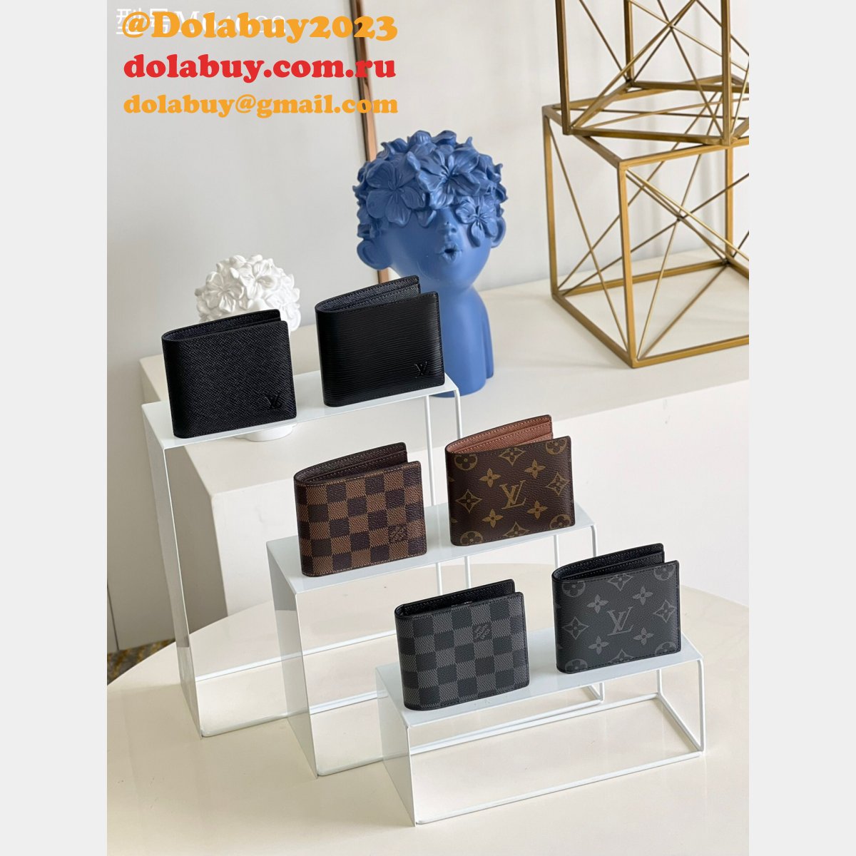 Louis Vuitton Men Replica M64002 Slender Wallet Monogram Eclipse Canvas