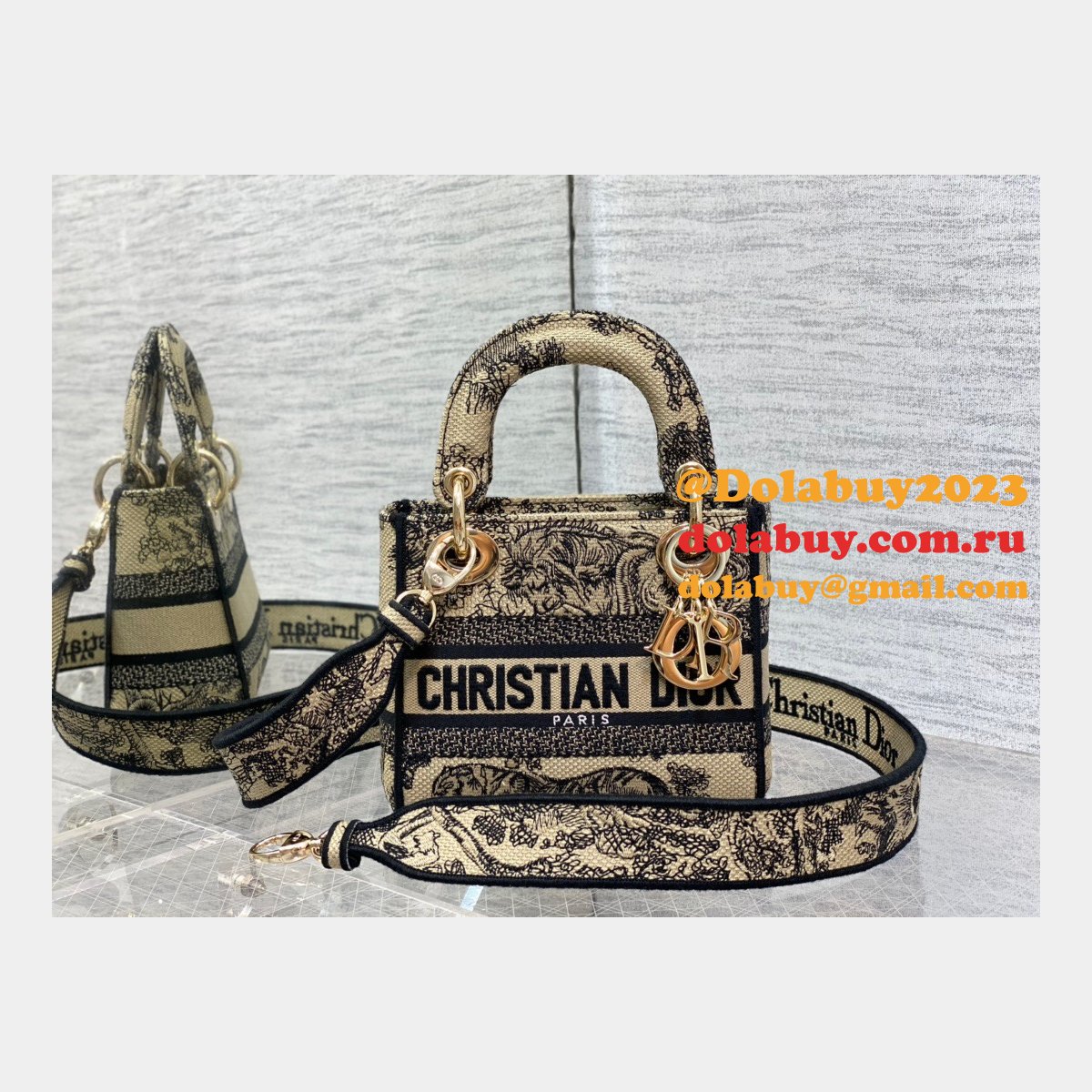 Christian Dior Copy Lady 1:1 17CM Mirror Designer Bag