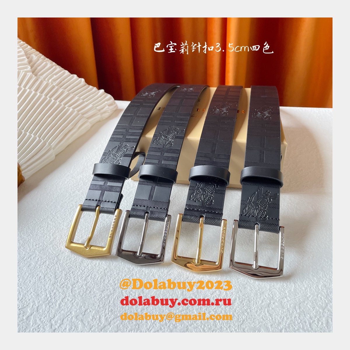 Cheap BURBERRY BELT 1:1 Mirror UK 35MM