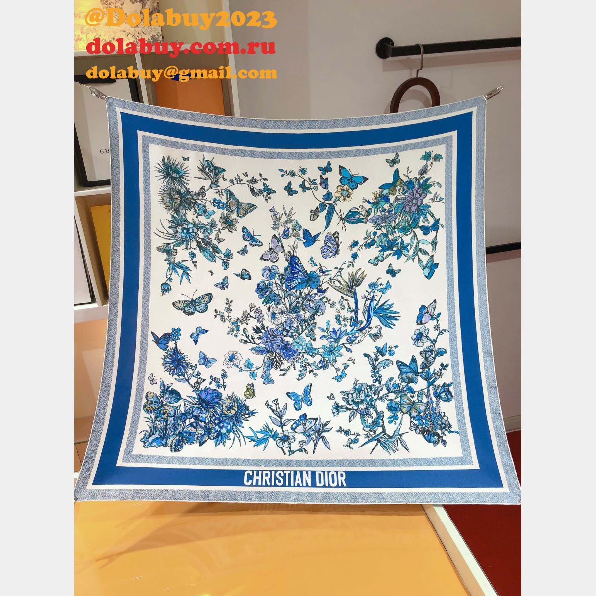 Luxury DIOR Mexico AND Butterfly Silk twill SCARF